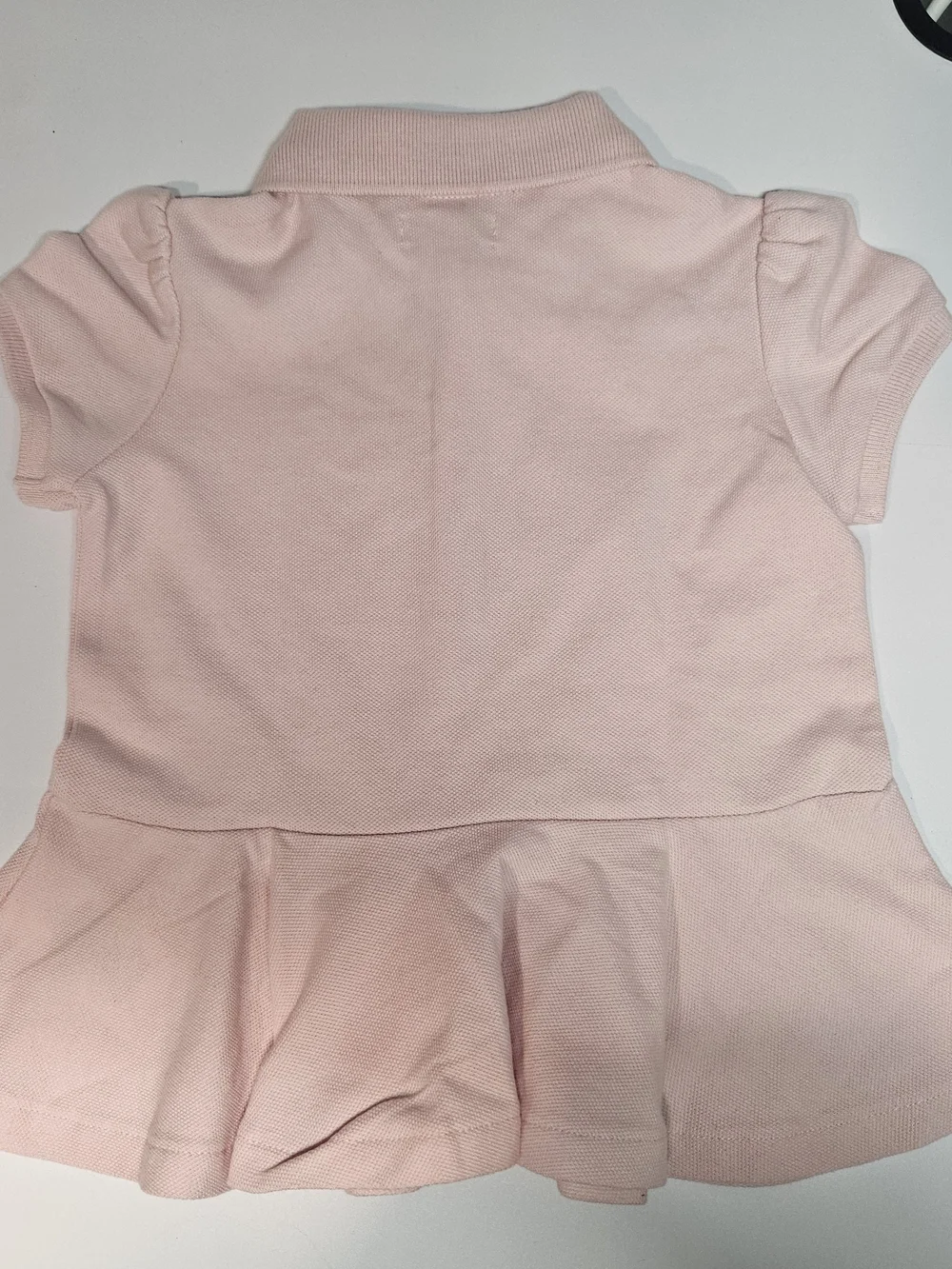 NWT Ralph Lauren Baby Girls Pink Peplum Polo Top Shirt 24M